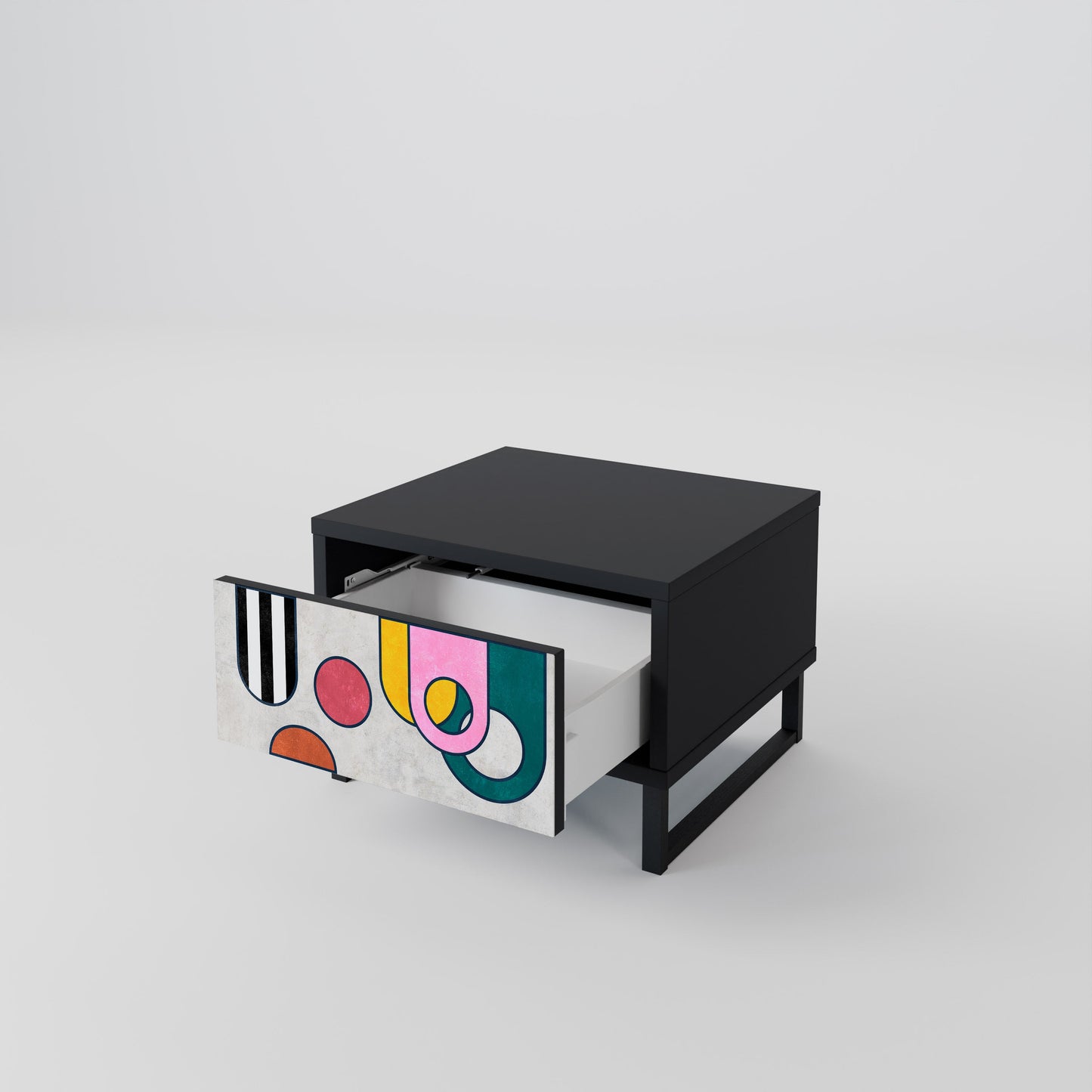COOL STORY Nightstand in Black Finish