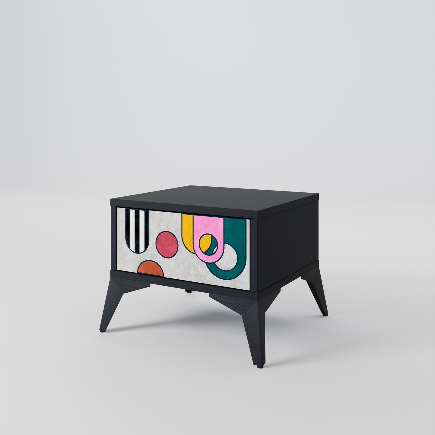 COOL STORY Nightstand in Black Finish