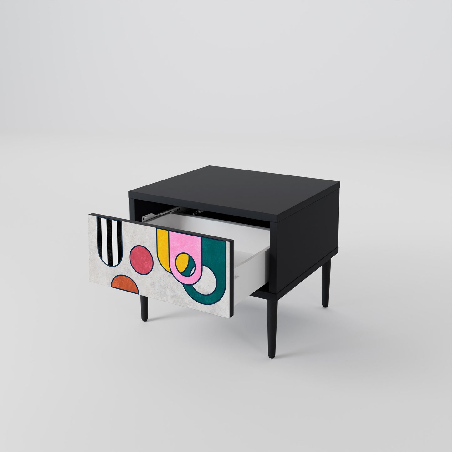 COOL STORY Nightstand in Black Finish