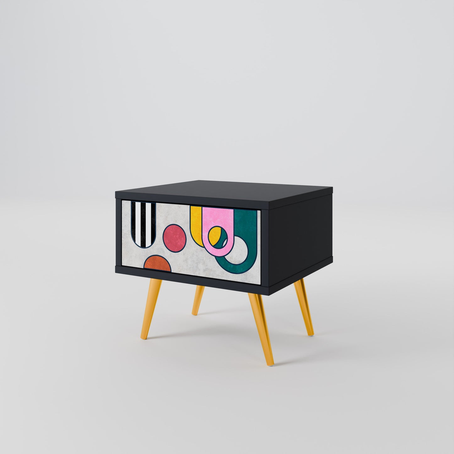 COOL STORY Nightstand in Black Finish