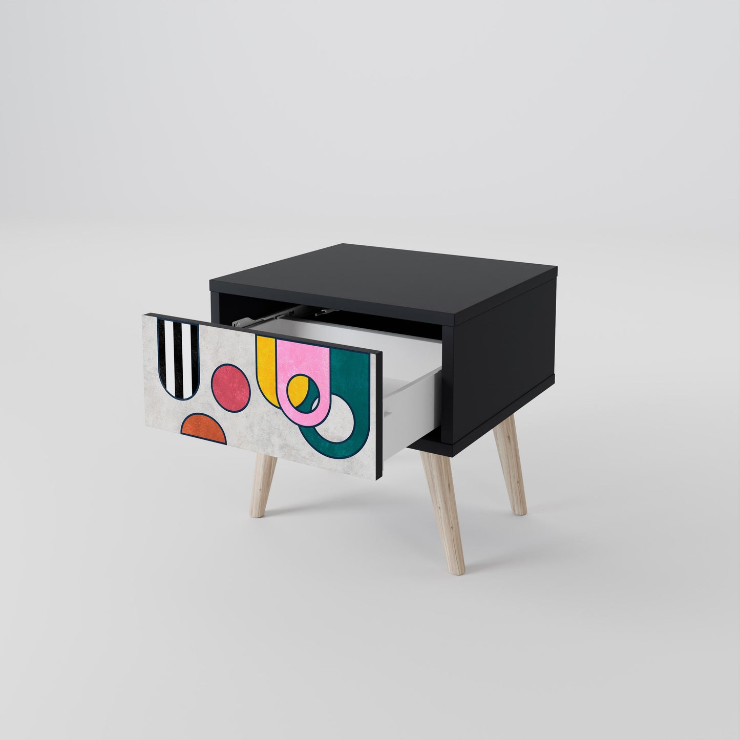 COOL STORY Nightstand in Black Finish