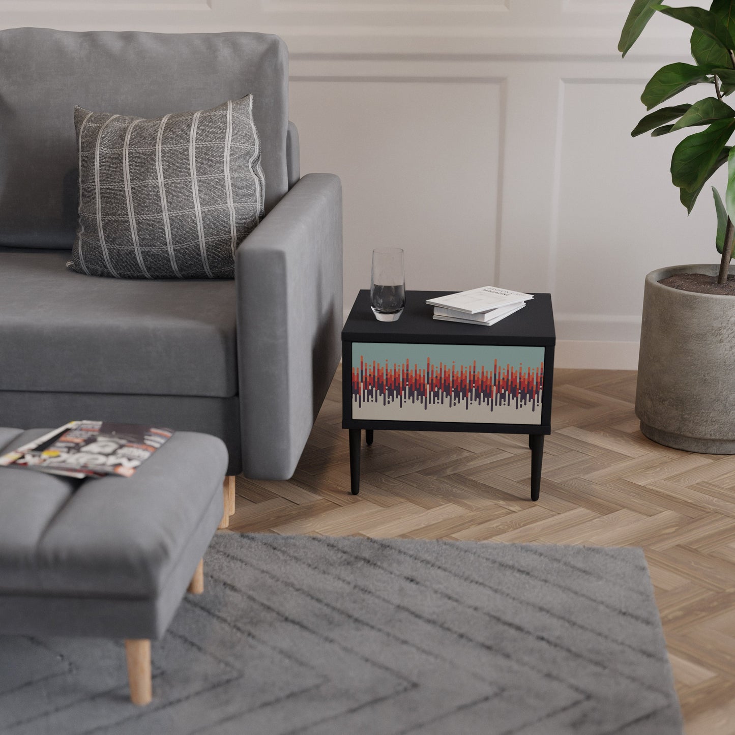 CHROMA CONTOURS Nightstand in Black Finish
