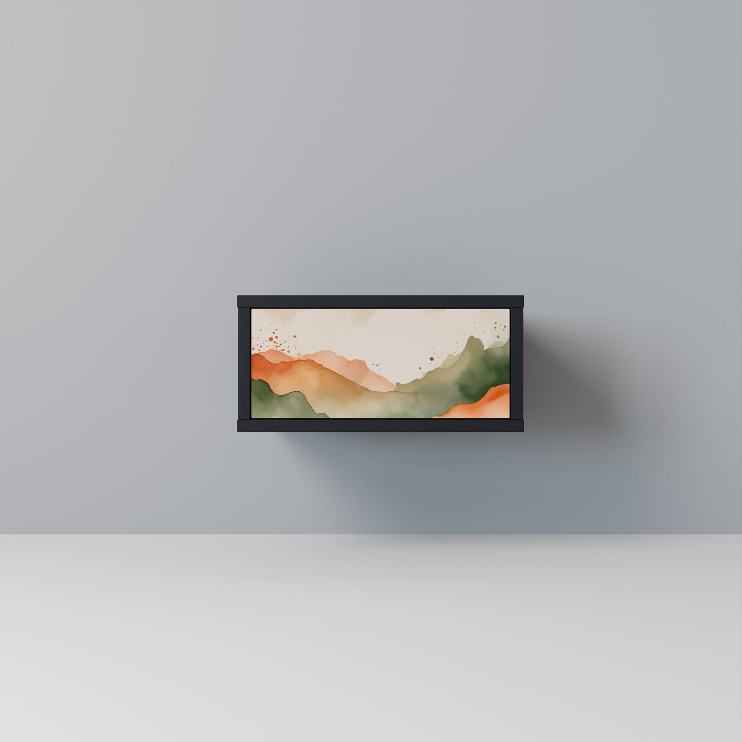 Comodino WATERCOLOUR PEAKS in finitura nera