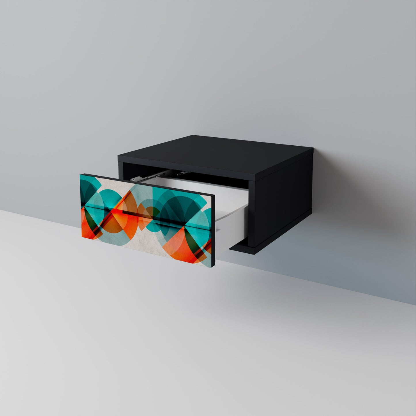 CIRCULAR RHAPSODY Nightstand in Black Finish