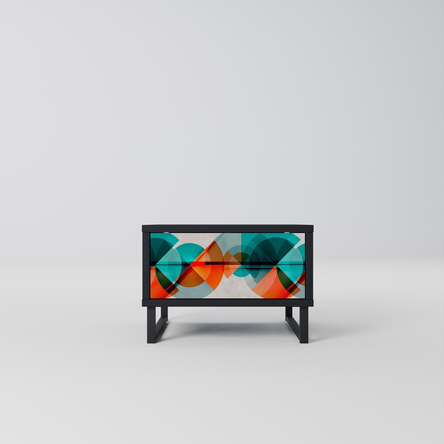 CIRCULAR RHAPSODY Nightstand in Black Finish