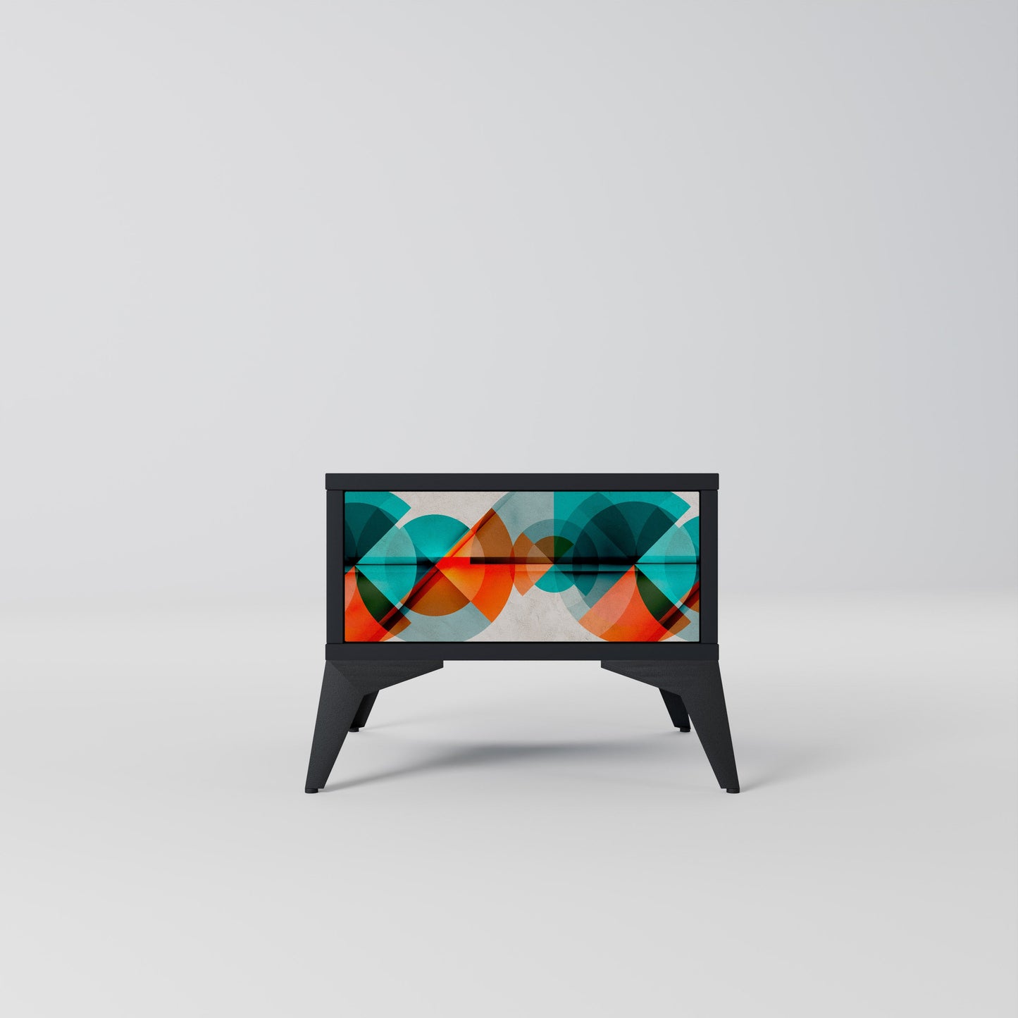 CIRCULAR RHAPSODY Nightstand in Black Finish