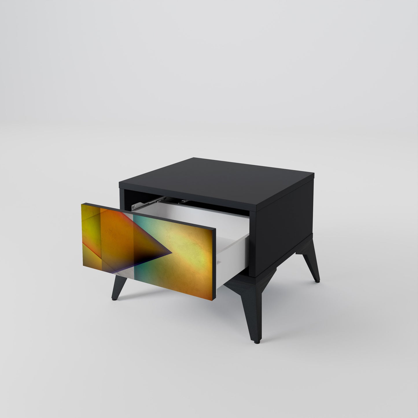 PIERCING SHARPNESS Nightstand in Black Finish