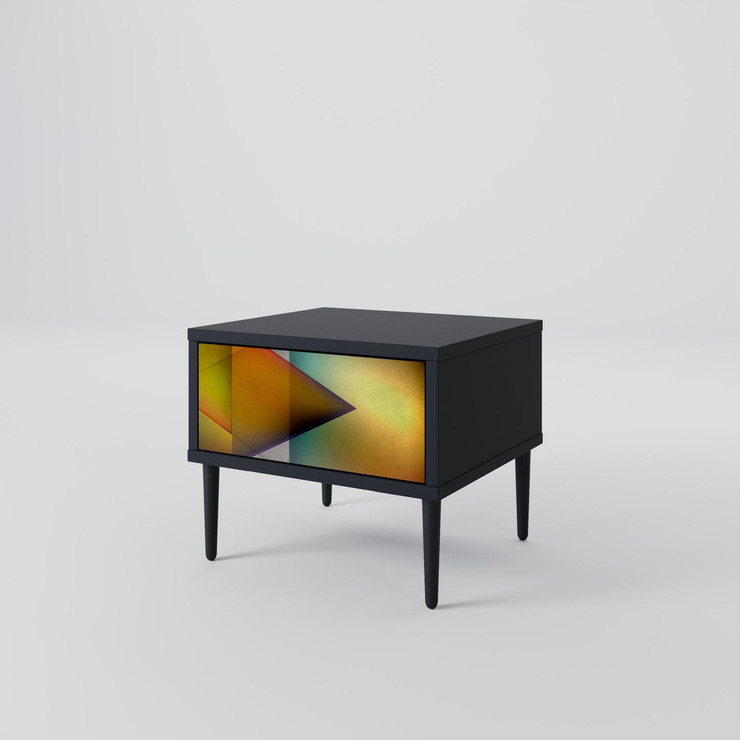 PIERCING SHARPNESS Nightstand in Black Finish