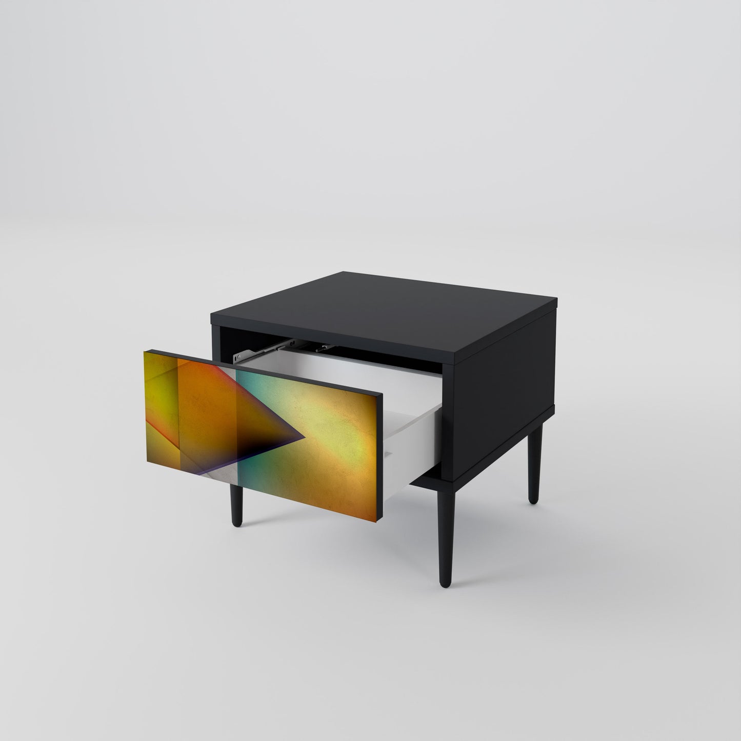 PIERCING SHARPNESS Nightstand in Black Finish