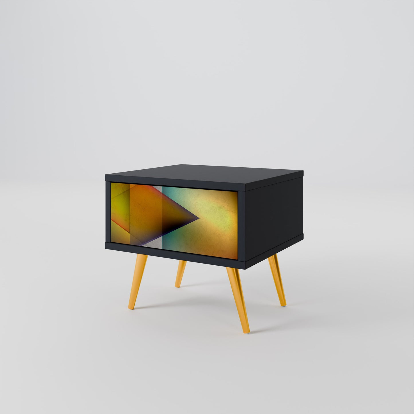 PIERCING SHARPNESS Nightstand in Black Finish