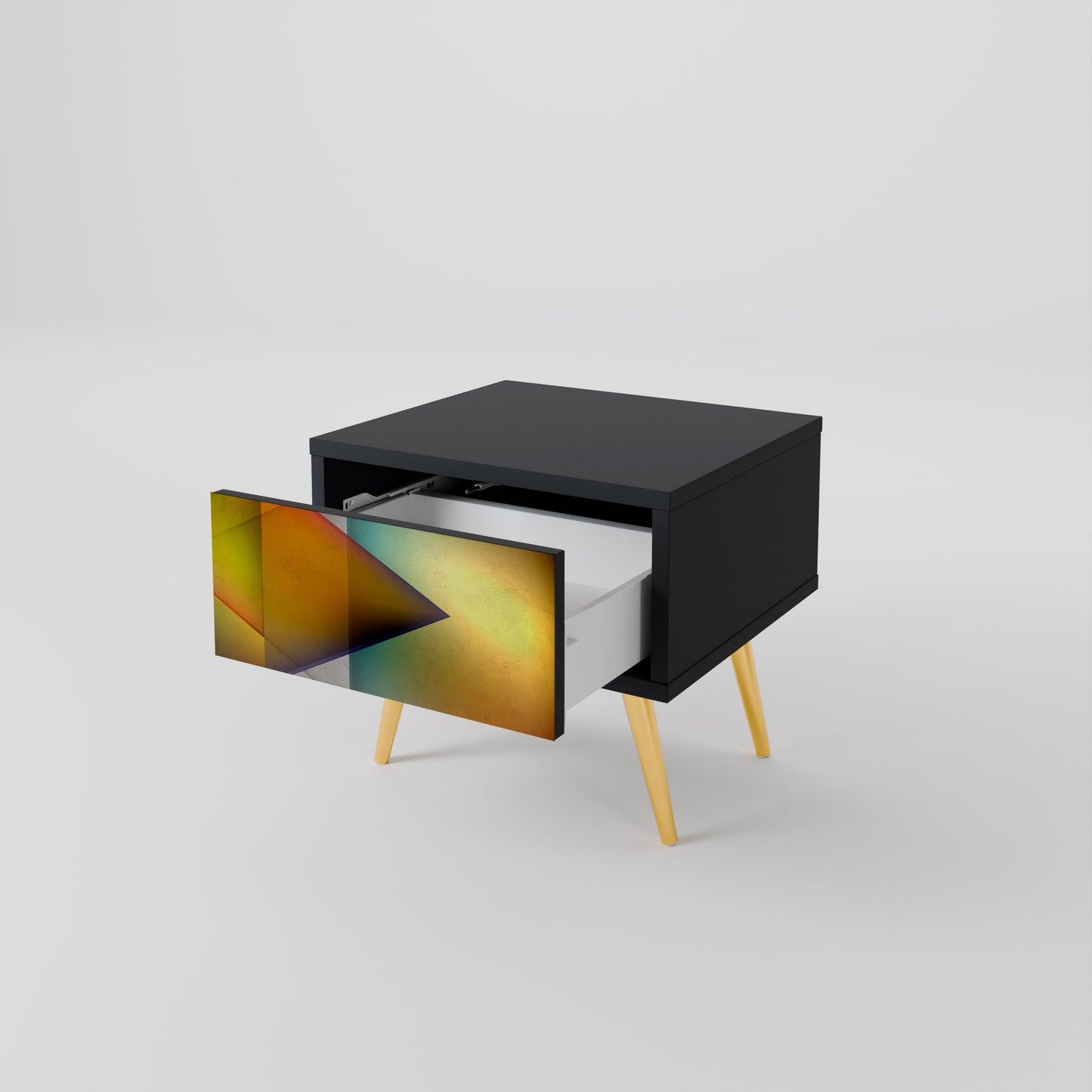 PIERCING SHARPNESS Nightstand in Black Finish
