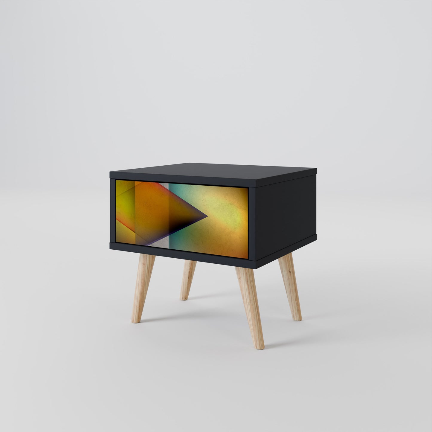 PIERCING SHARPNESS Nightstand in Black Finish