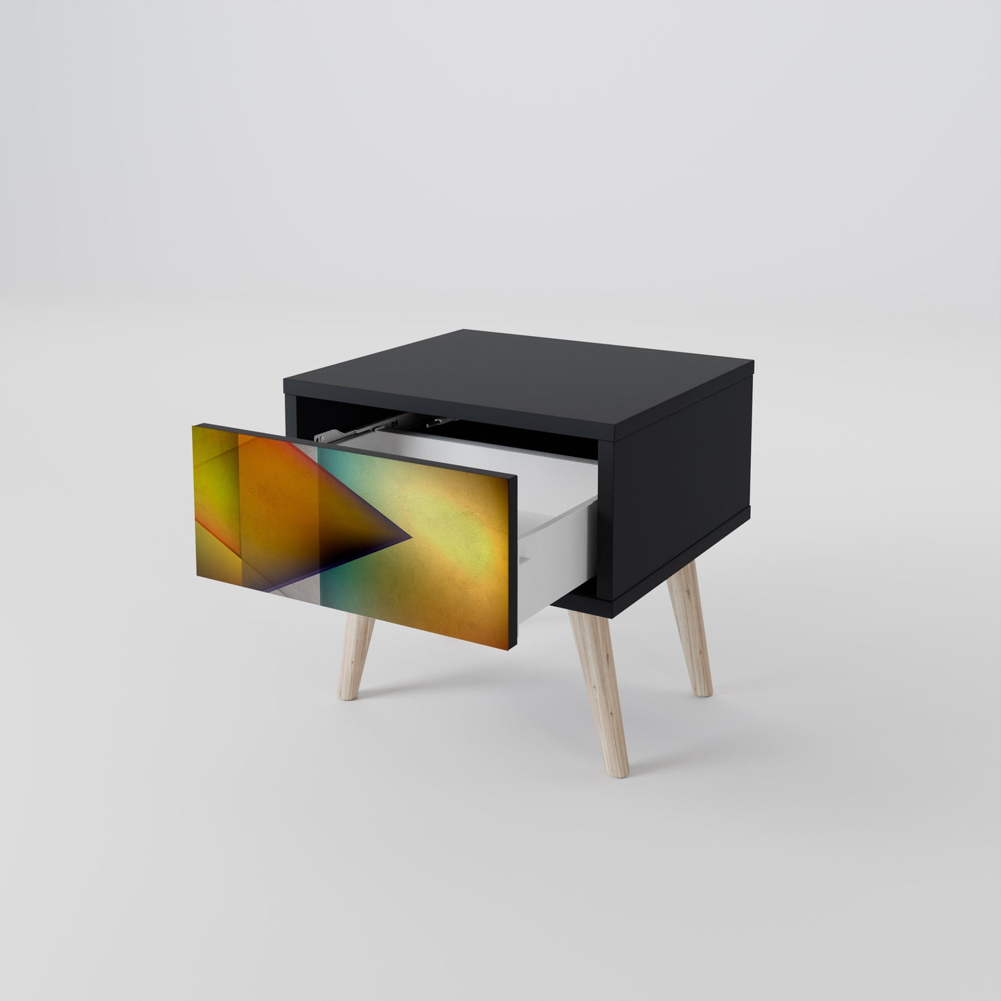 PIERCING SHARPNESS Nightstand in Black Finish