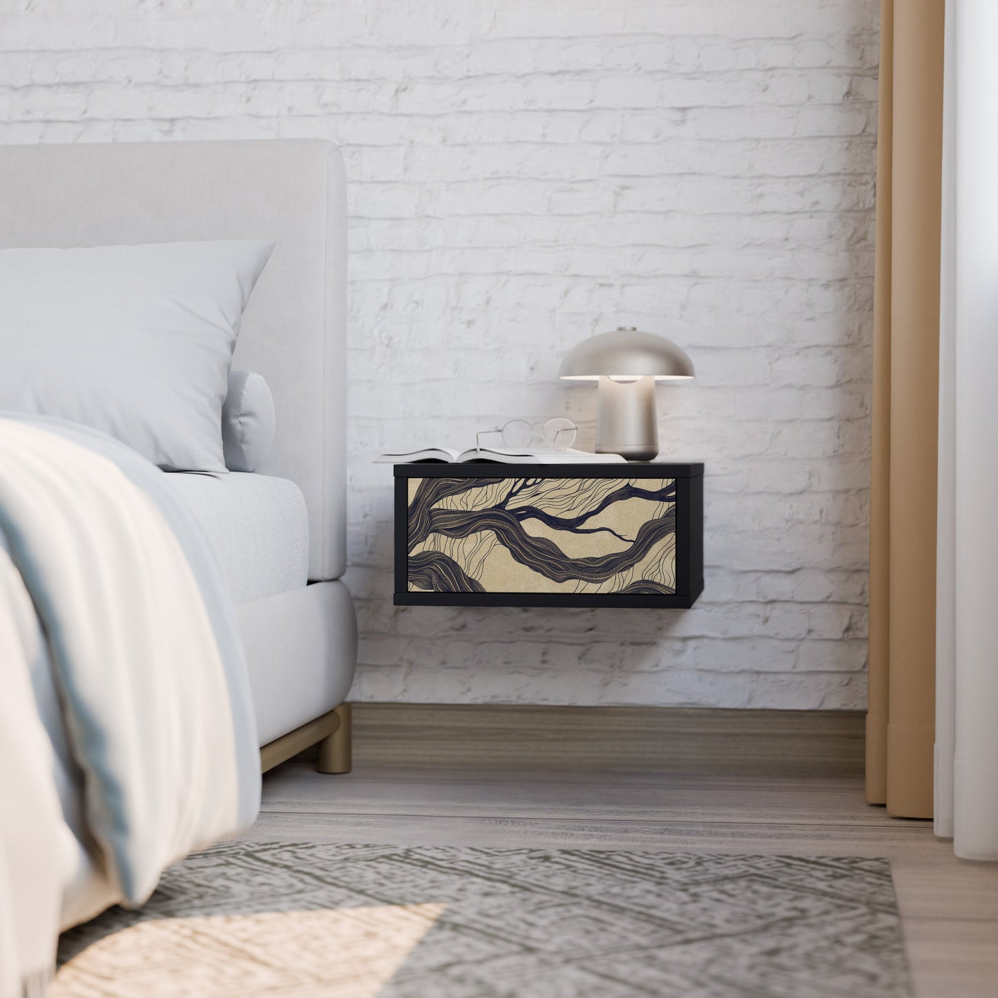 UNIFIED FRAGMENTS Nightstand in Black Finish