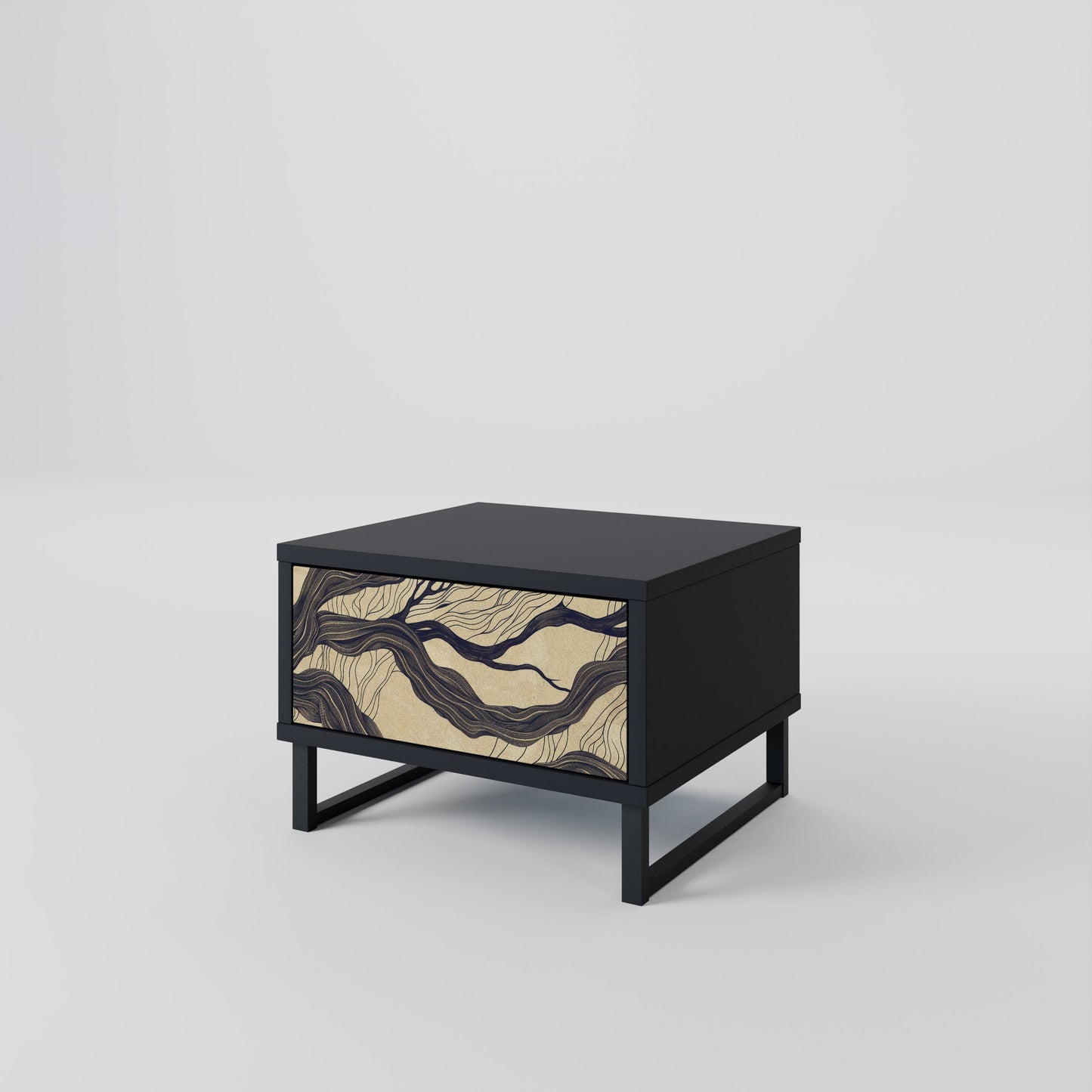 UNIFIED FRAGMENTS Nightstand in Black Finish