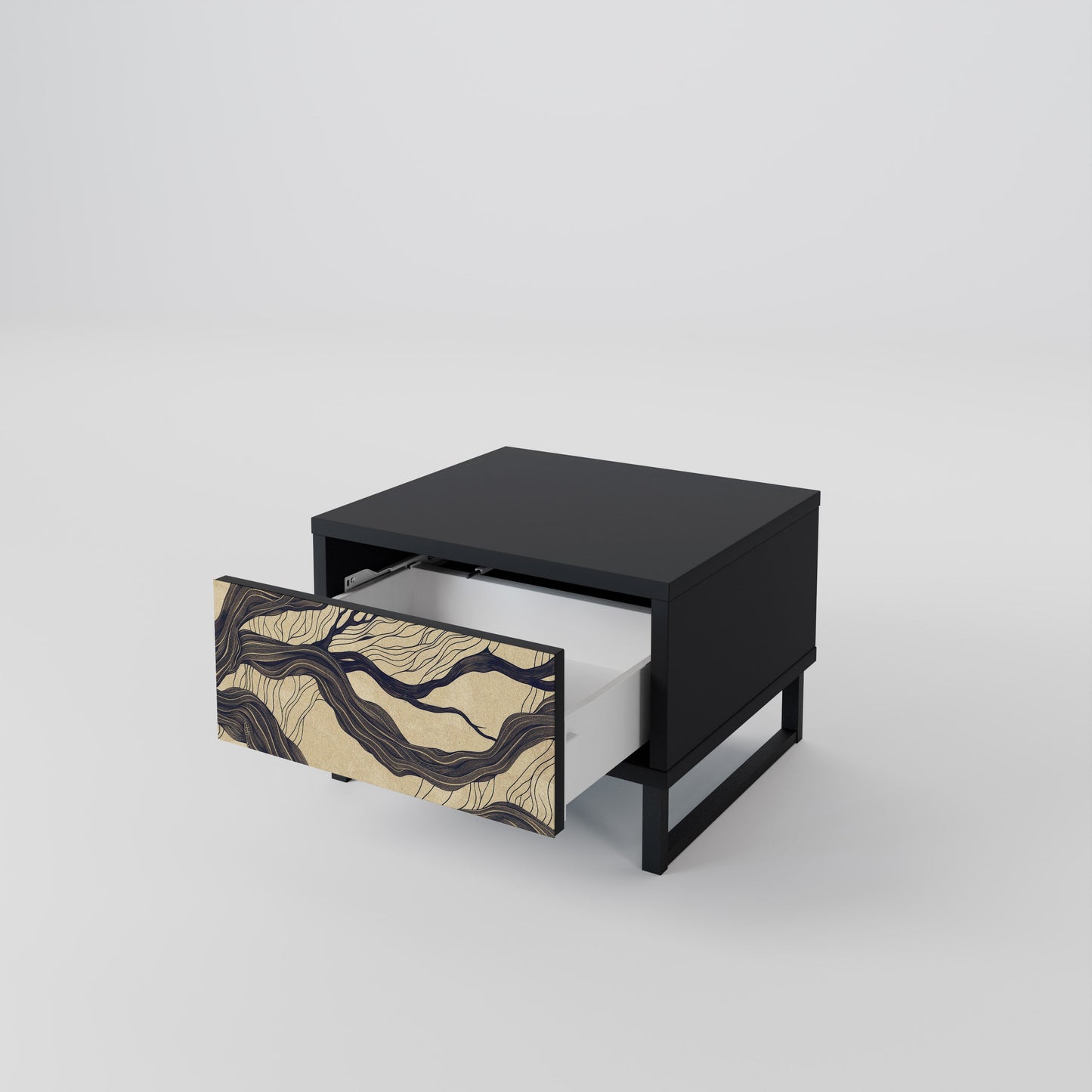 UNIFIED FRAGMENTS Nightstand in Black Finish