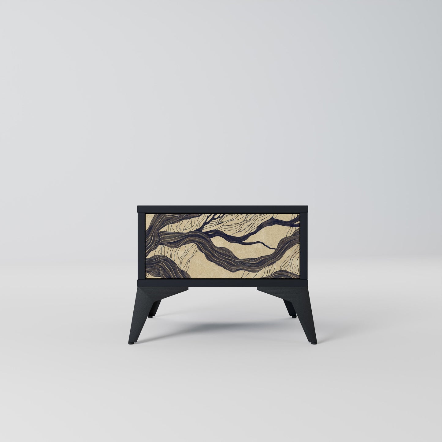 UNIFIED FRAGMENTS Nightstand in Black Finish