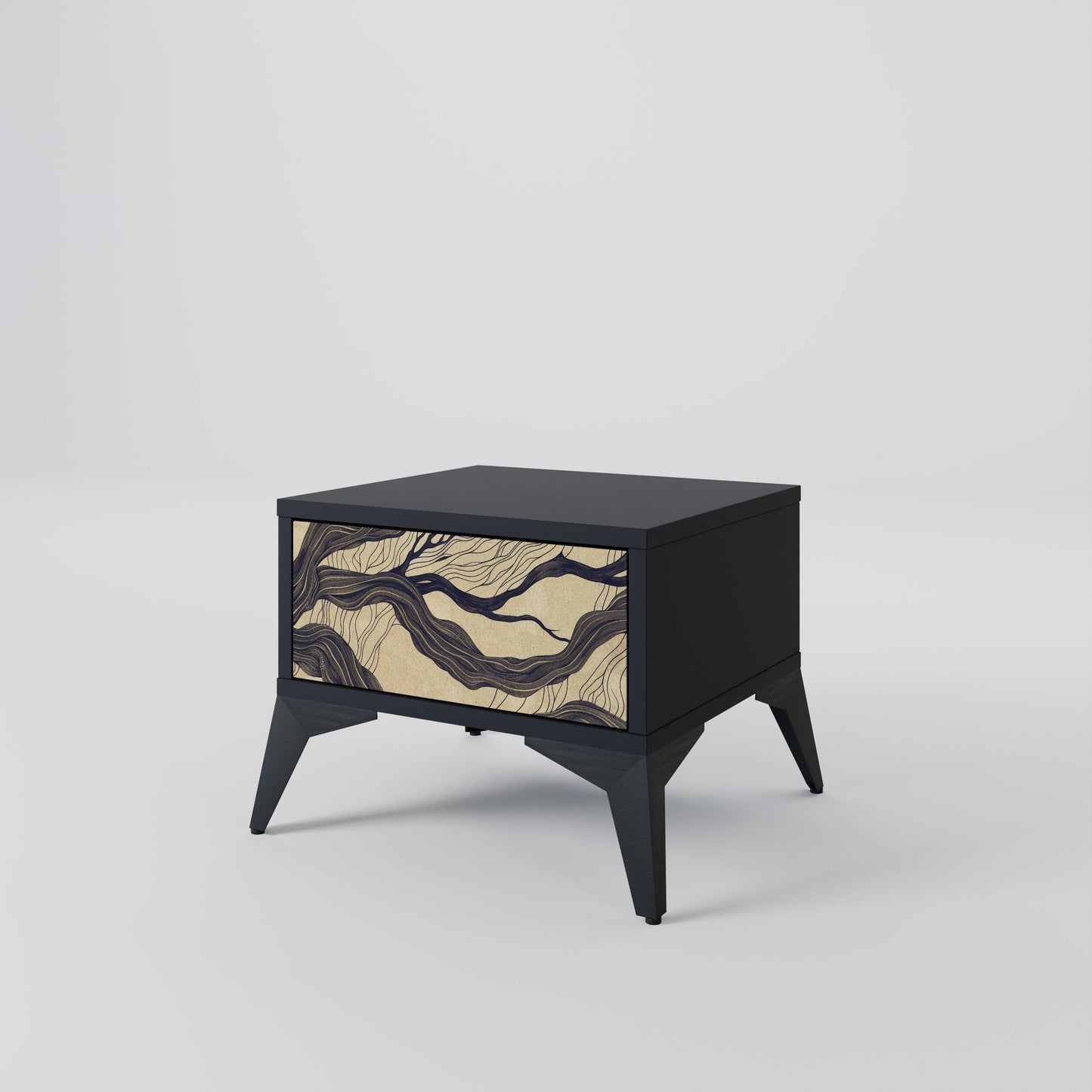 UNIFIED FRAGMENTS Nightstand in Black Finish