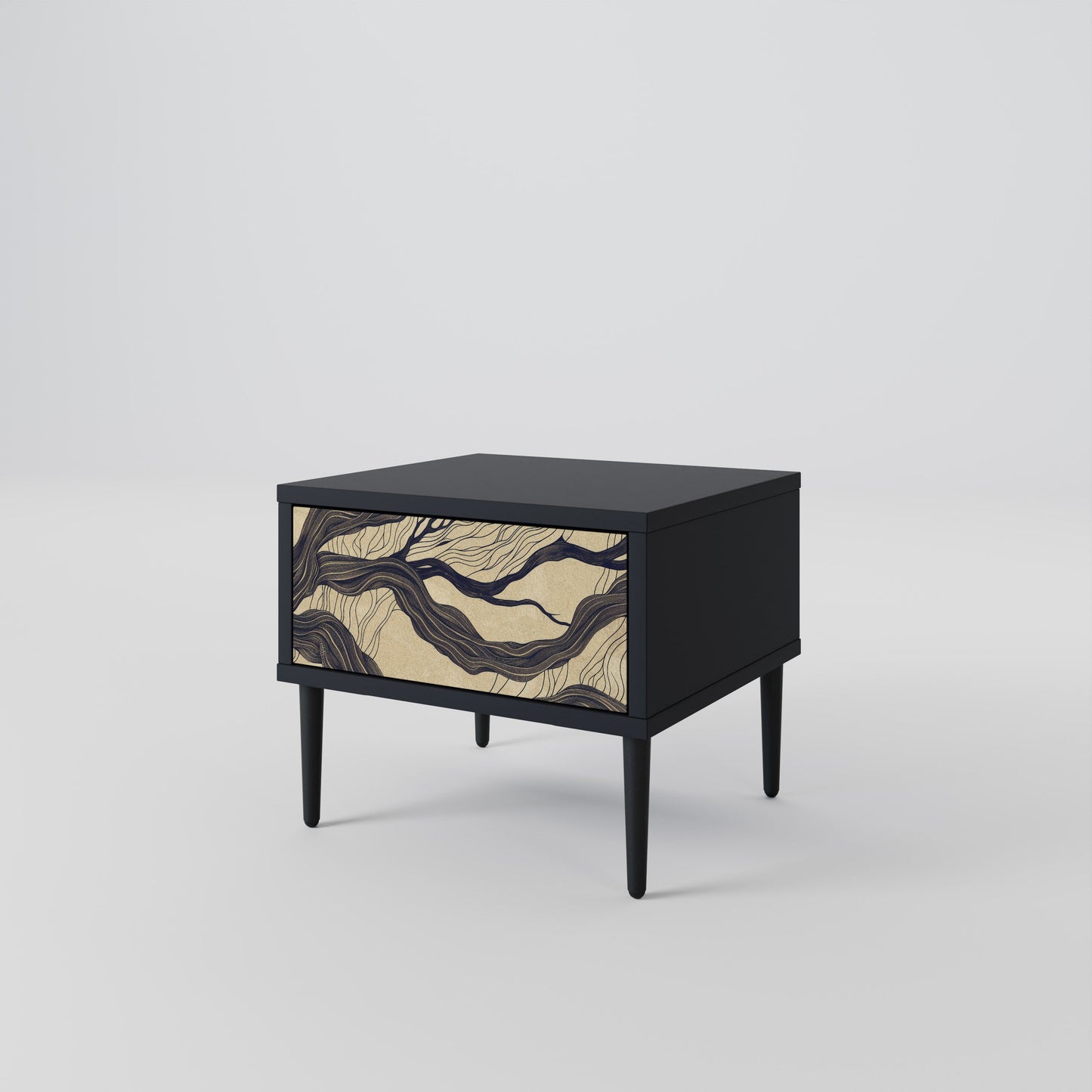 UNIFIED FRAGMENTS Nightstand in Black Finish