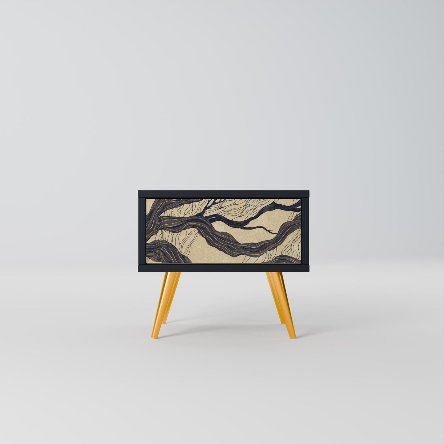 UNIFIED FRAGMENTS Nightstand in Black Finish