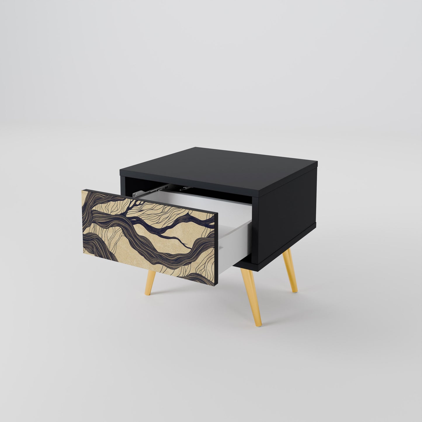 UNIFIED FRAGMENTS Nightstand in Black Finish