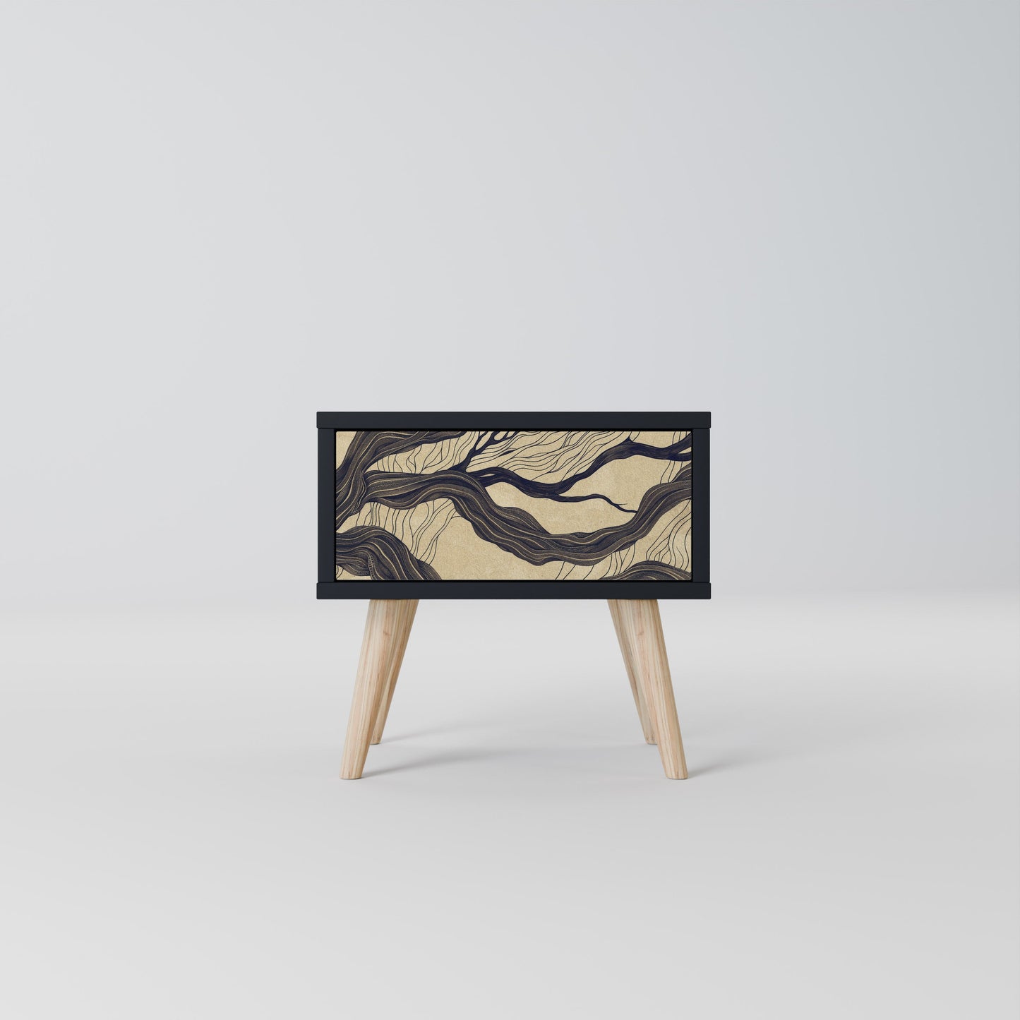 UNIFIED FRAGMENTS Nightstand in Black Finish