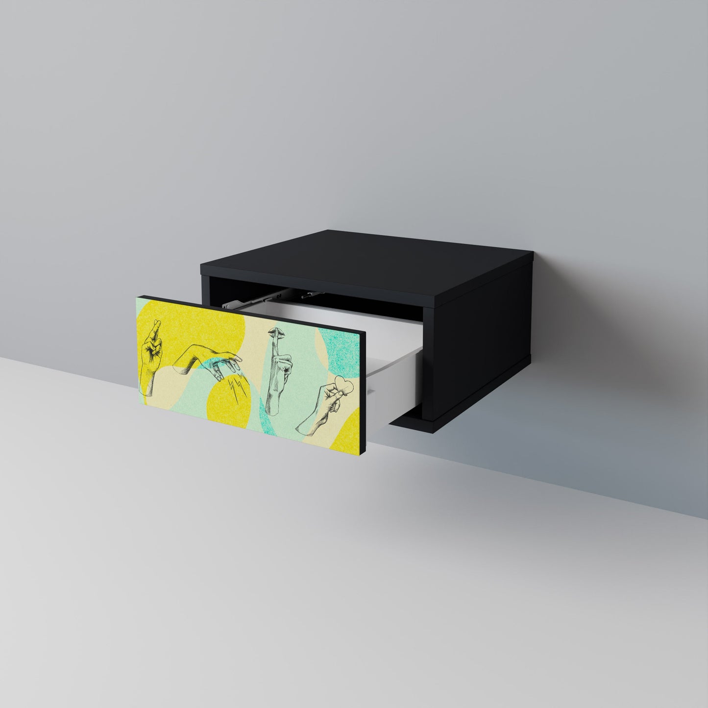 BODY LANGUAGE Nightstand in Black Finish