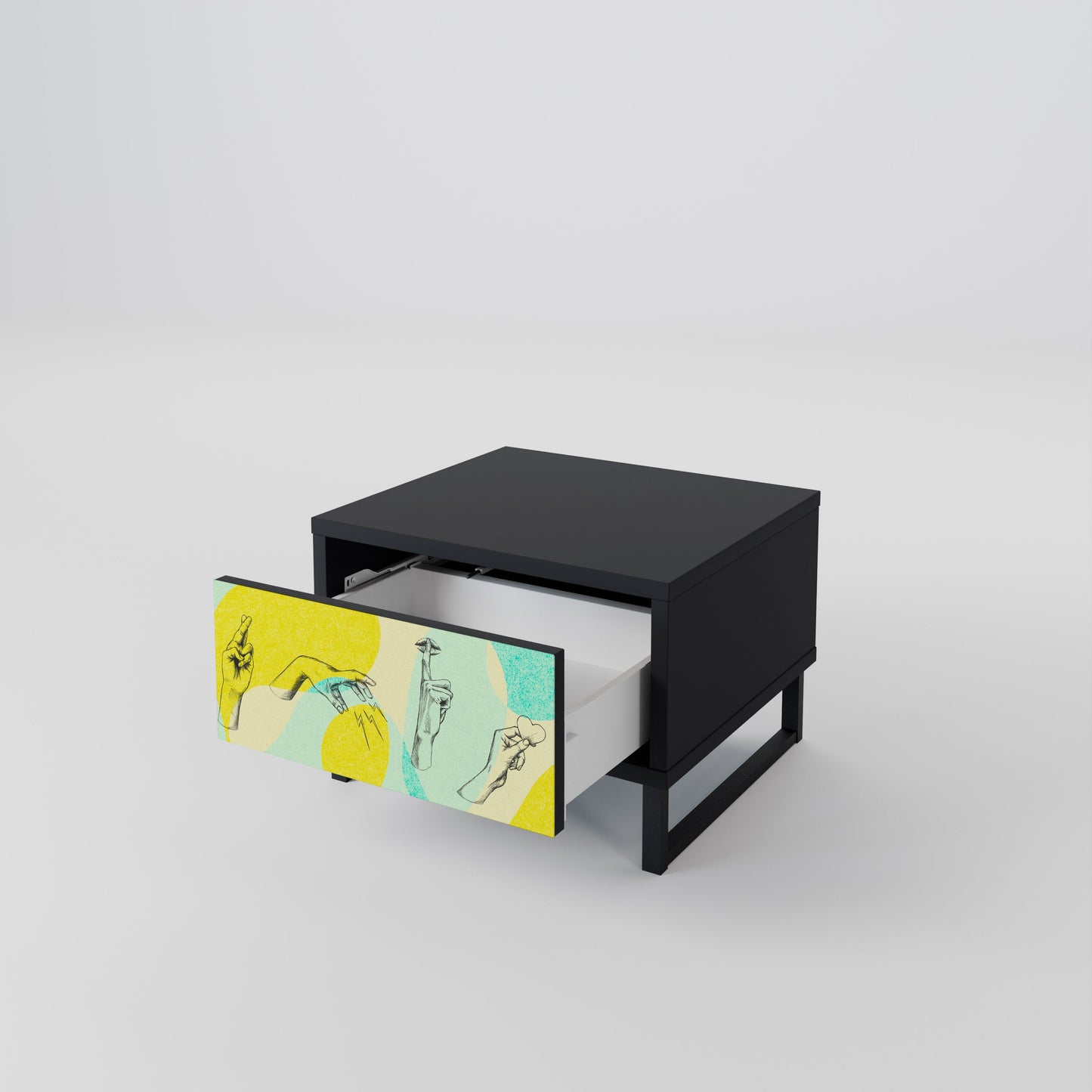 BODY LANGUAGE Nightstand in Black Finish