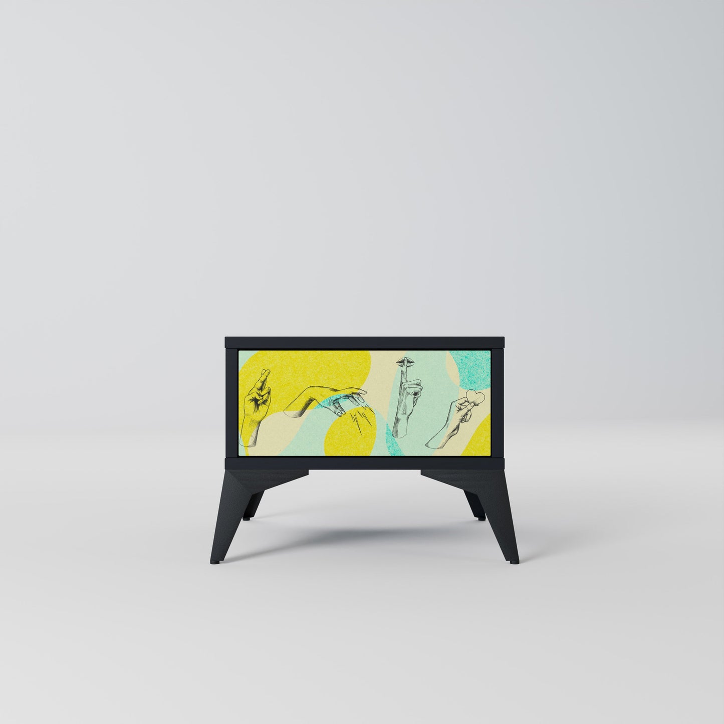 BODY LANGUAGE Nightstand in Black Finish