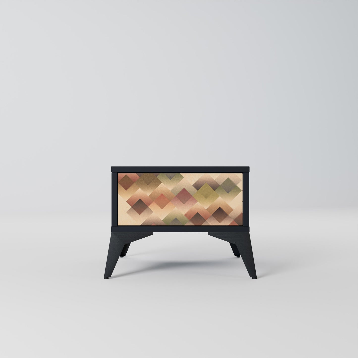 GEOMETRIC FUSION Nightstand in Black Finish