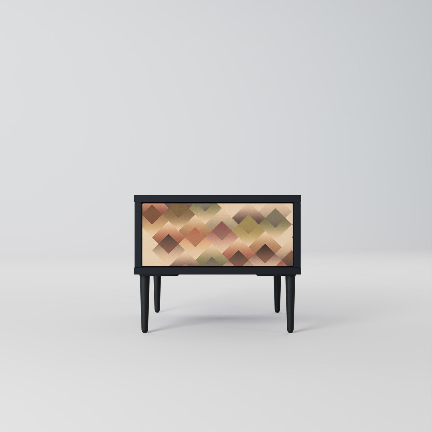 GEOMETRIC FUSION Nightstand in Black Finish