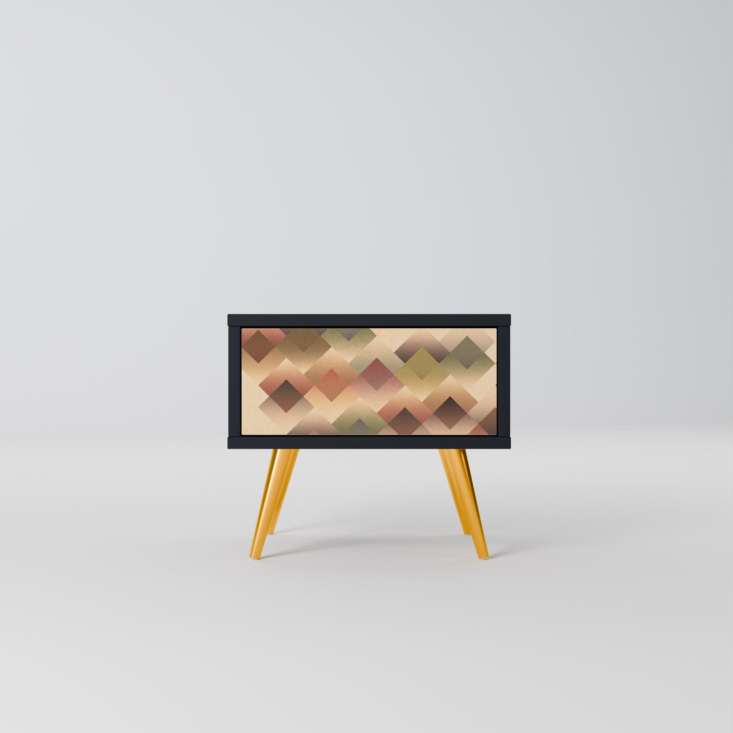 GEOMETRIC FUSION Nightstand in Black Finish