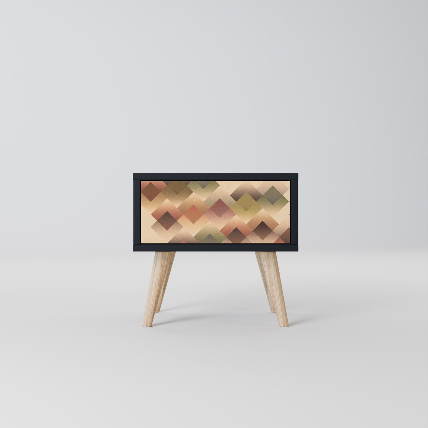 GEOMETRIC FUSION Nightstand in Black Finish