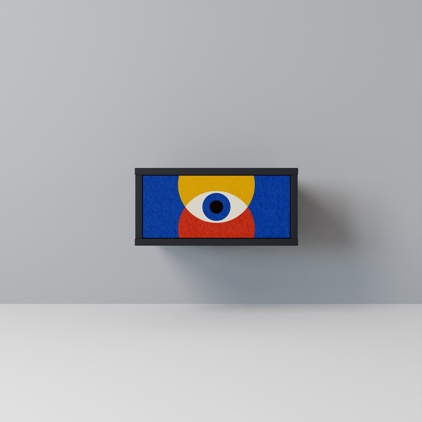 GEOMETRIC EYES Nightstand in Black Finish