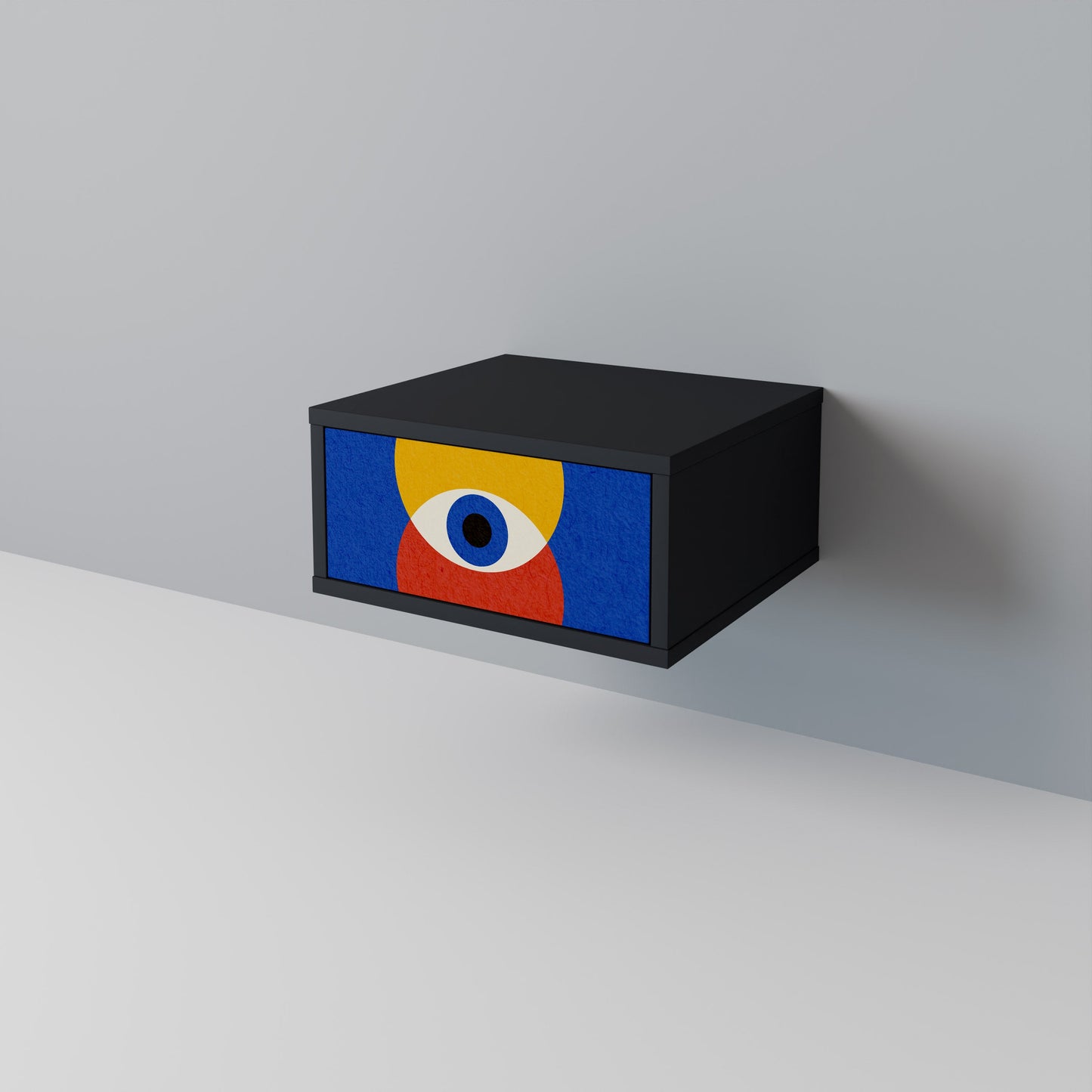 GEOMETRIC EYES Nightstand in Black Finish