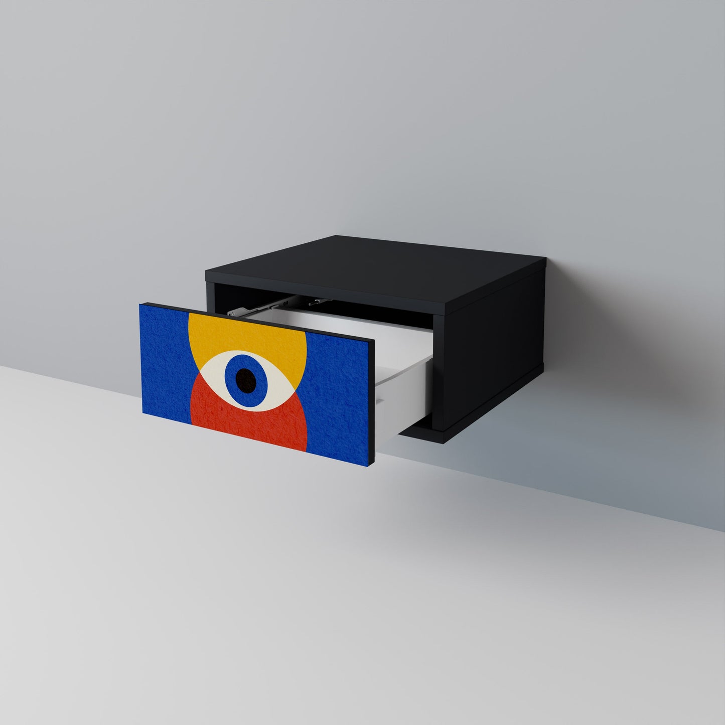 GEOMETRIC EYES Nightstand in Black Finish