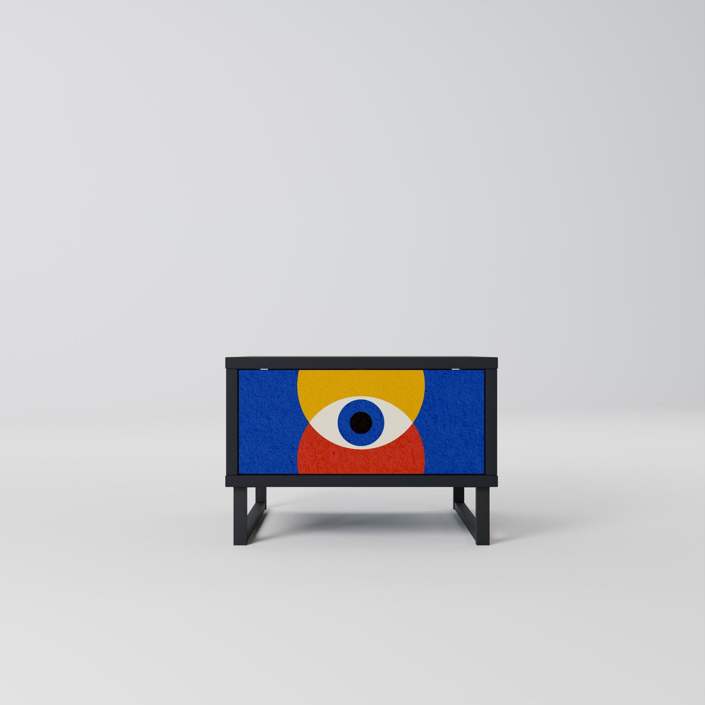GEOMETRIC EYES Nightstand in Black Finish