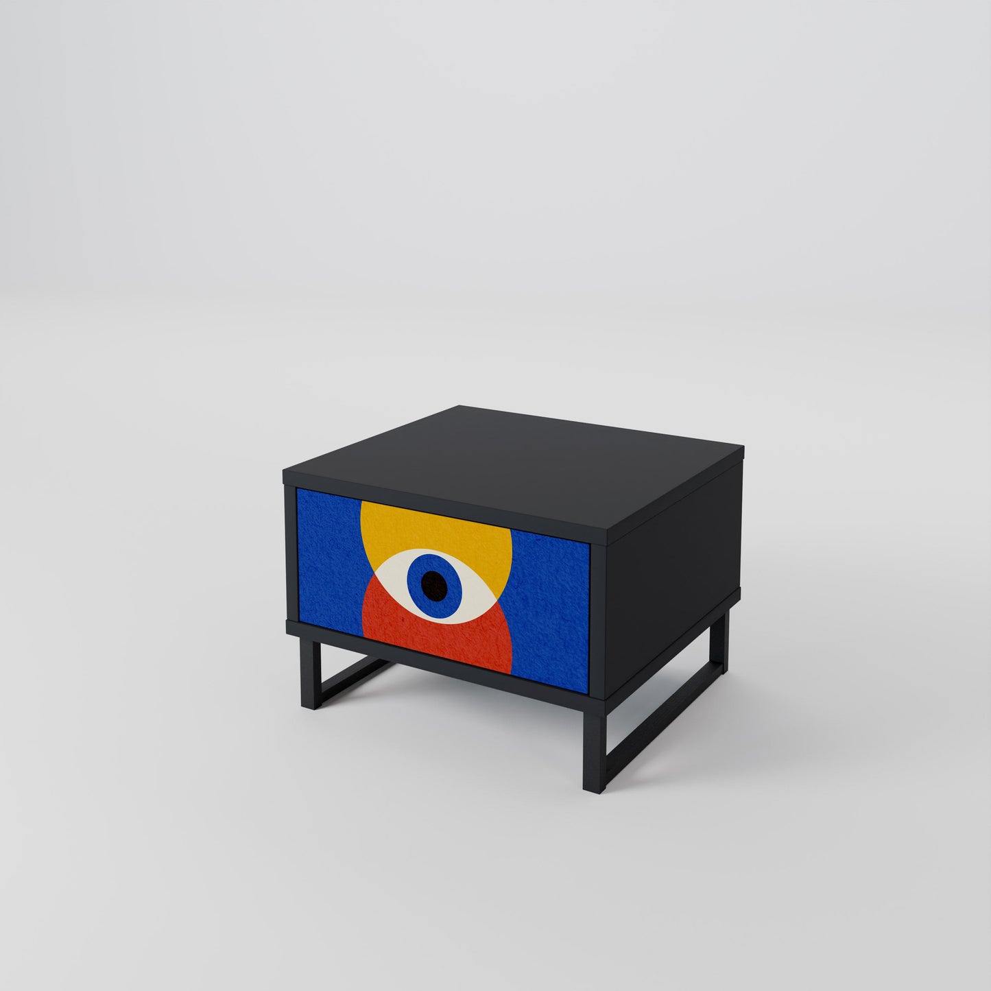 GEOMETRIC EYES Nightstand in Black Finish