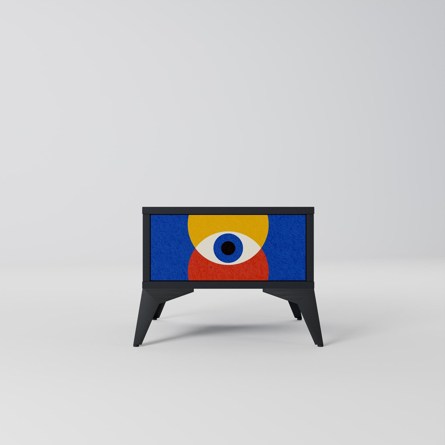 GEOMETRIC EYES Nightstand in Black Finish