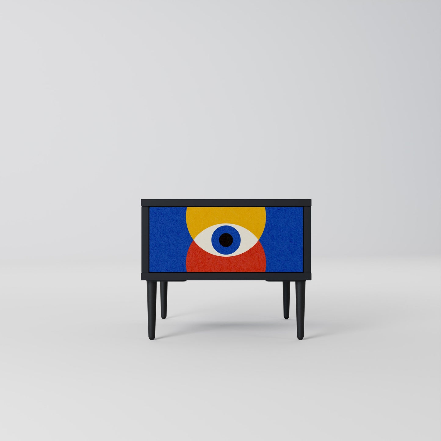 GEOMETRIC EYES Nightstand in Black Finish