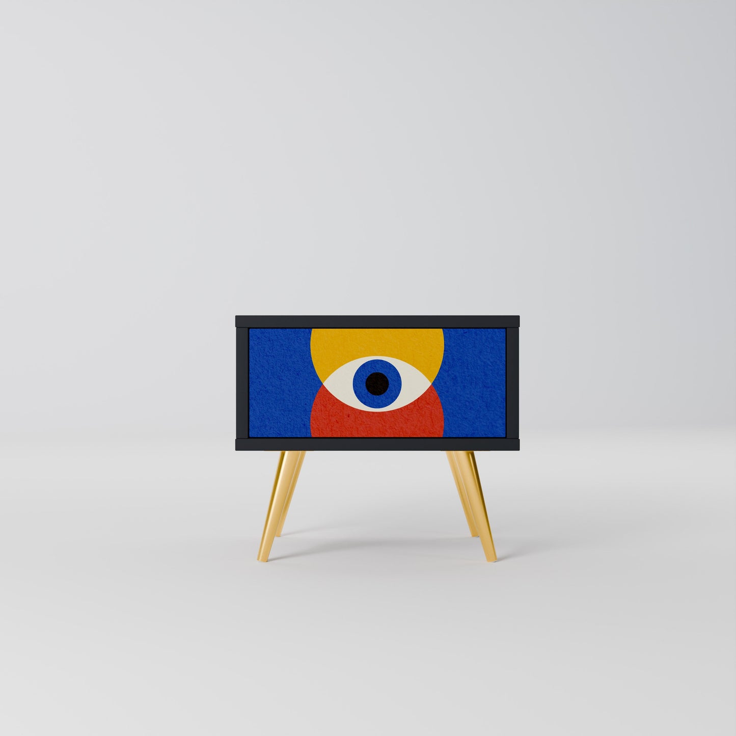 GEOMETRIC EYES Nightstand in Black Finish