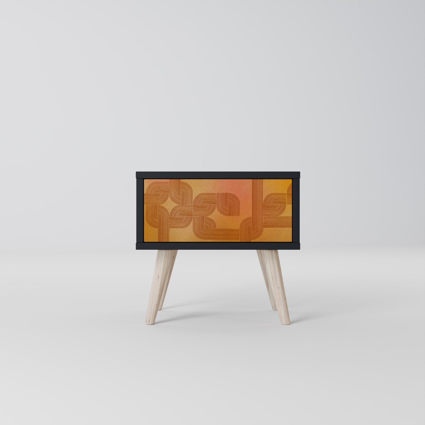 STRENGTHENING RELATION Nightstand in Black Finish