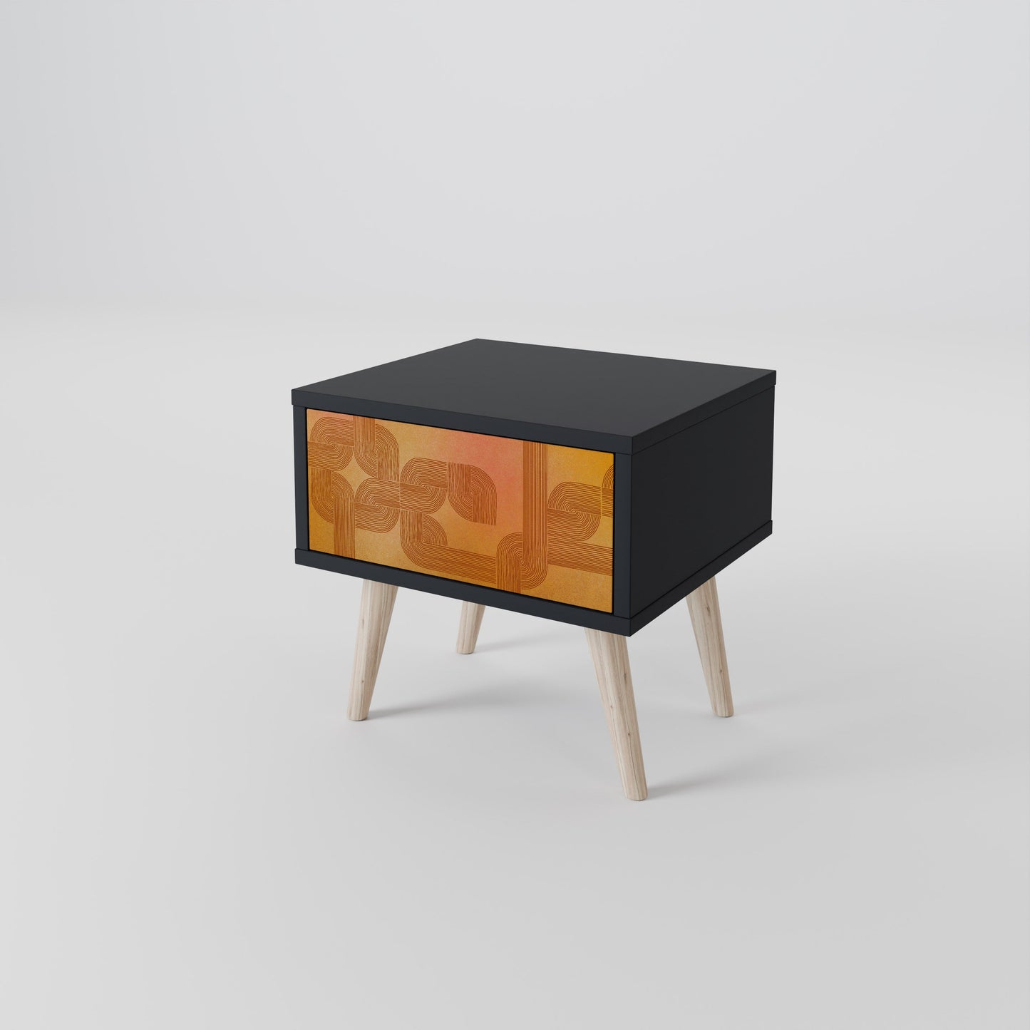 STRENGTHENING RELATION Nightstand in Black Finish