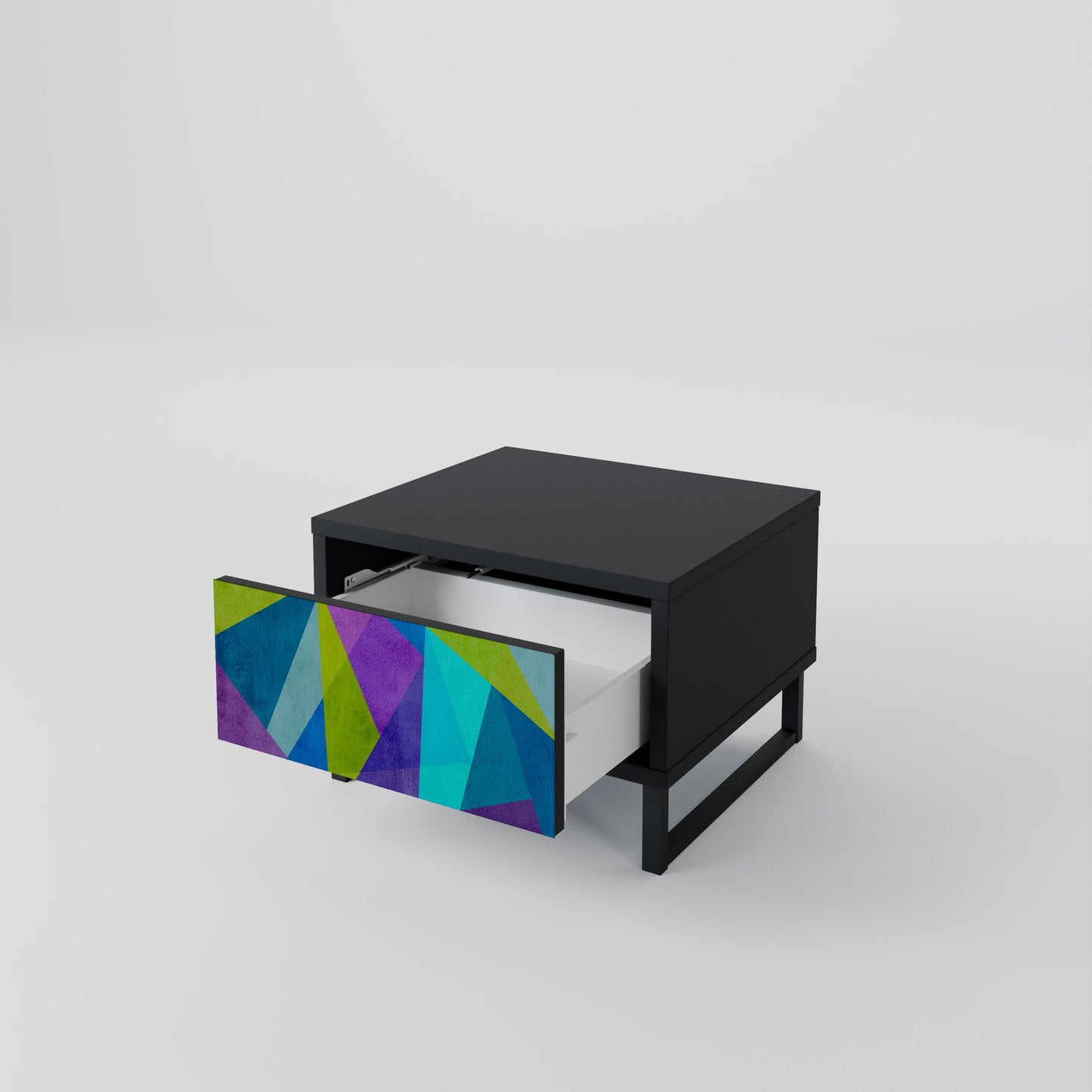 COLD SHOWCASE Nightstand in Black Finish