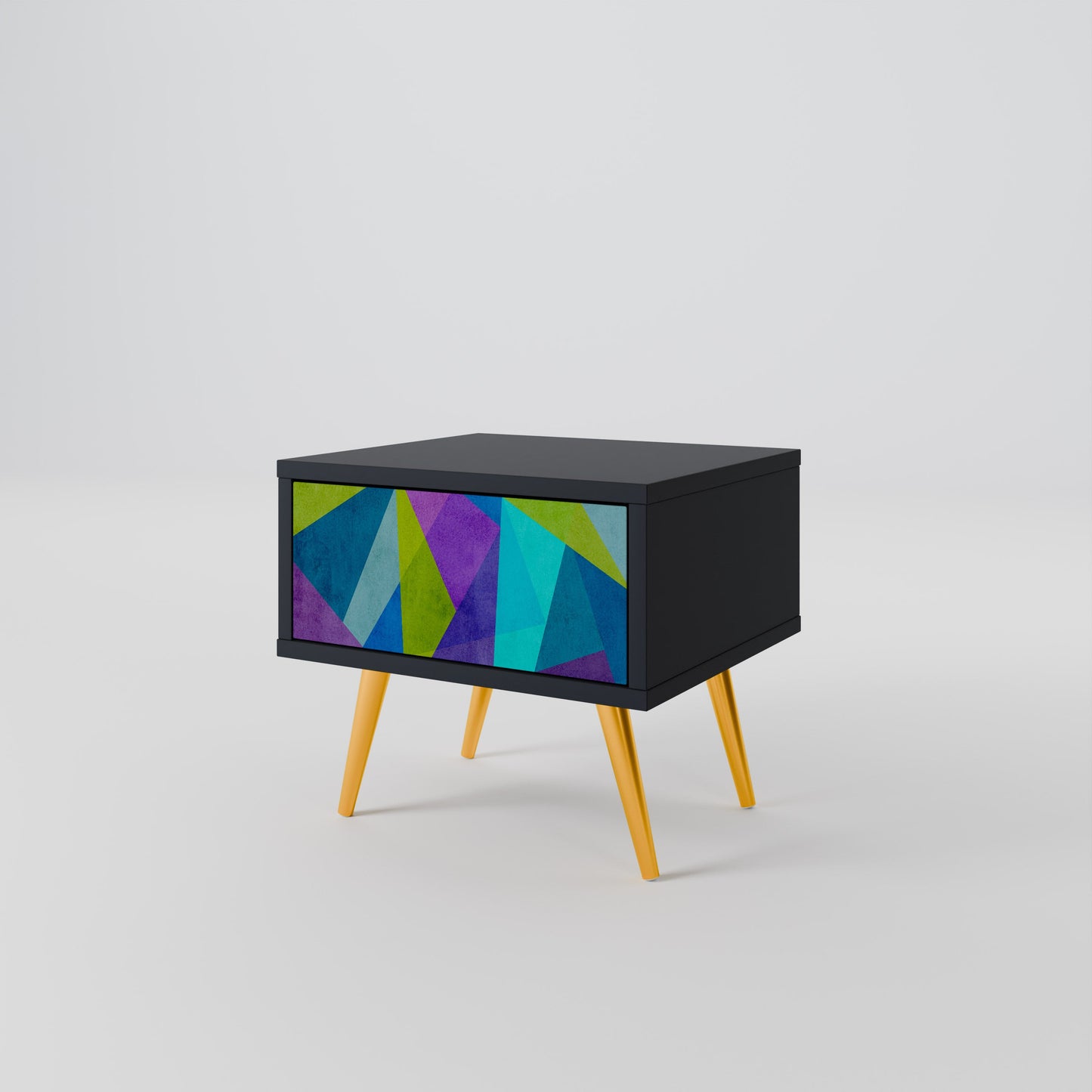 COLD SHOWCASE Nightstand in Black Finish