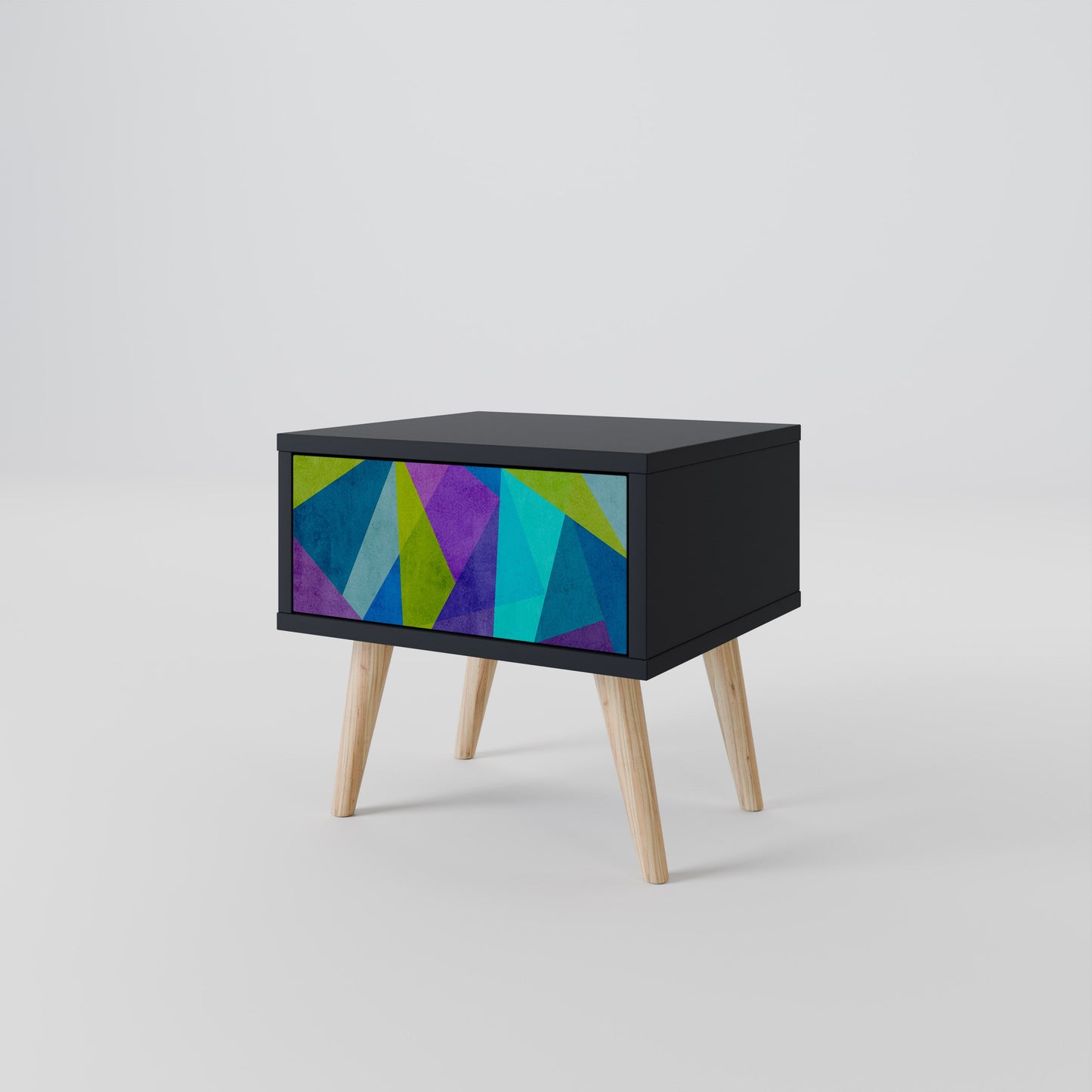 COLD SHOWCASE Nightstand in Black Finish