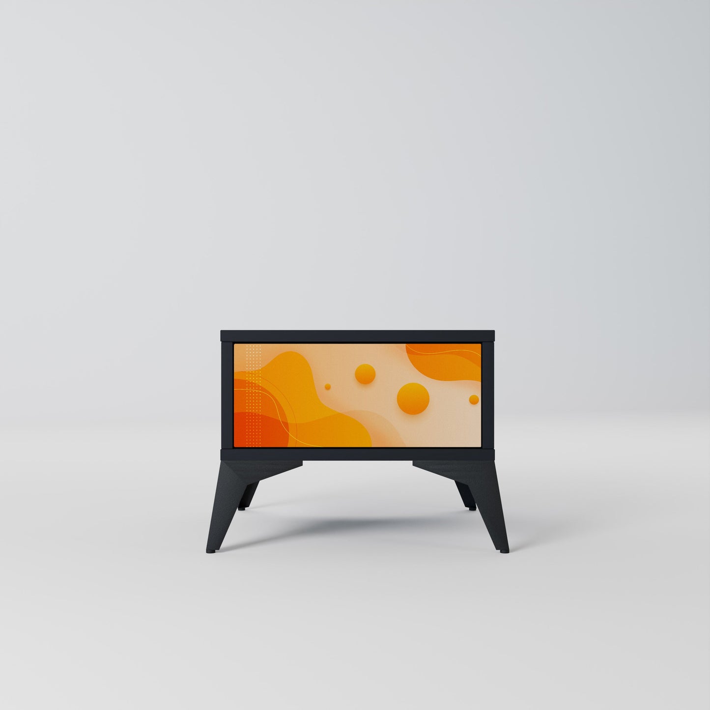 Comodino ORANGE ARRANGEMENT in finitura nera
