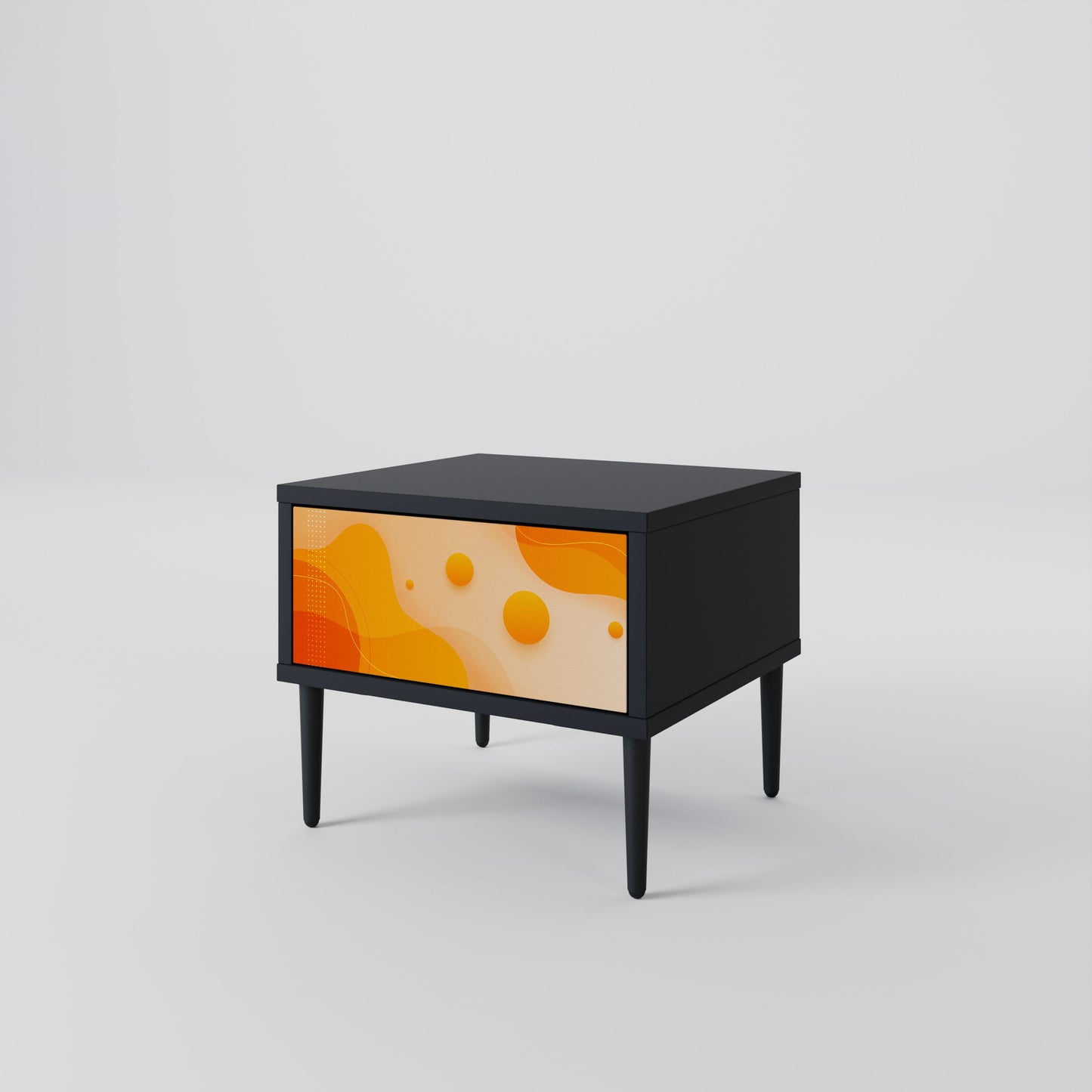 Comodino ORANGE ARRANGEMENT in finitura nera