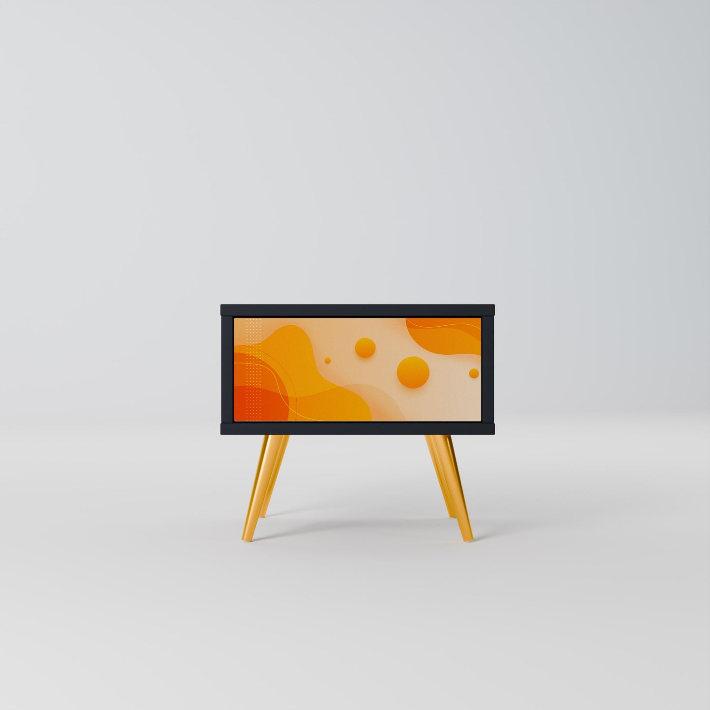 Comodino ORANGE ARRANGEMENT in finitura nera