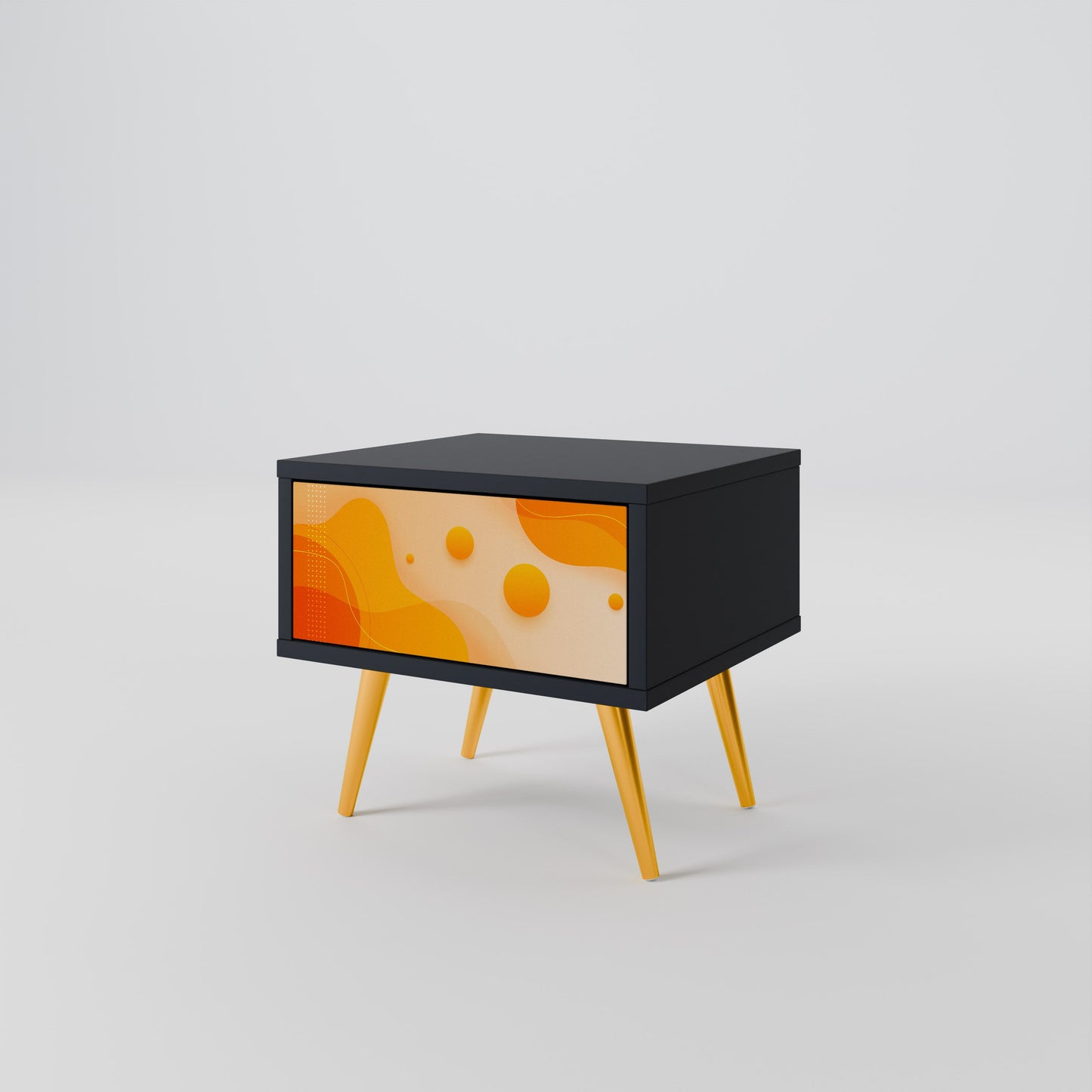 Comodino ORANGE ARRANGEMENT in finitura nera